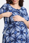Coucou Maternity Woven Full Length Nightdress With Front Zipper And Discreet Feeding - Classic Blue — thumbnail 6